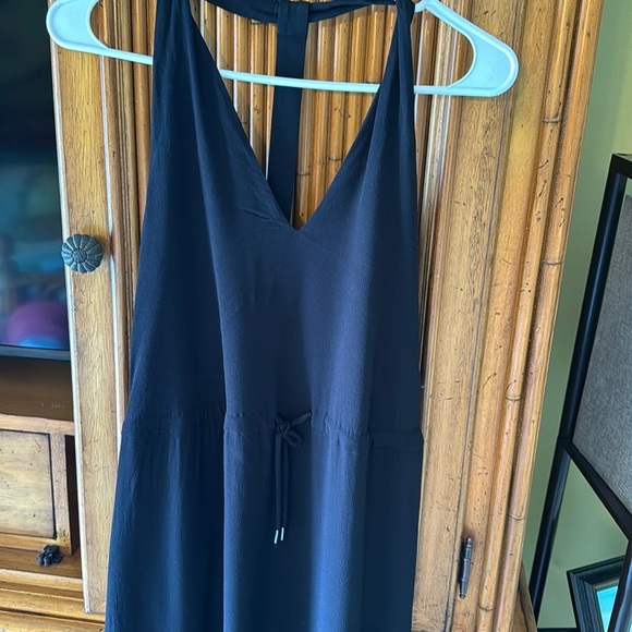 & Other Stories Pull On T Back Black Dress with Tie Waist - Picture 2 of 9